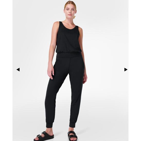 Sweaty Betty Black Sleeveless Lightweight Pockets Gary Jumpsuit Size Medium - Picture 1 of 4